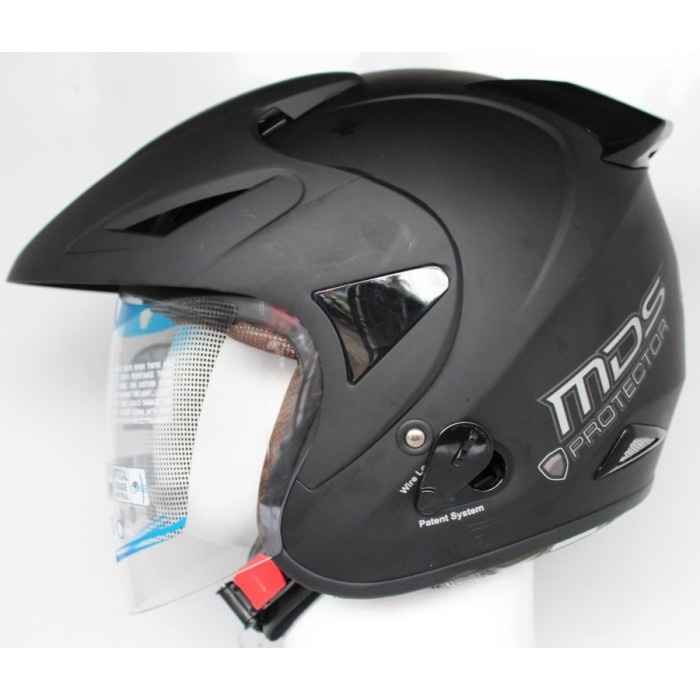 Helm Half Face Mds Protector Solid - Hitam Doff