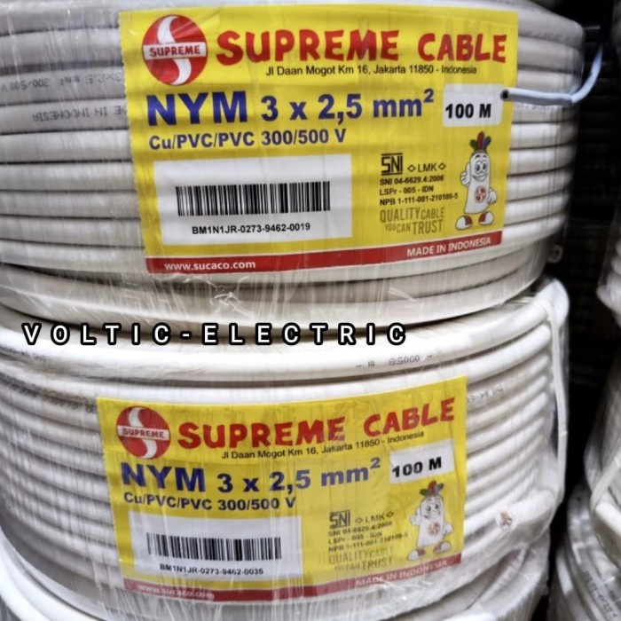 KABEL NYM 3X2,5MM SUPREME 100METER/SUPREME KABEL NYM 3X2,5MM 100METER 100M 100 METER KABEL SUPREME