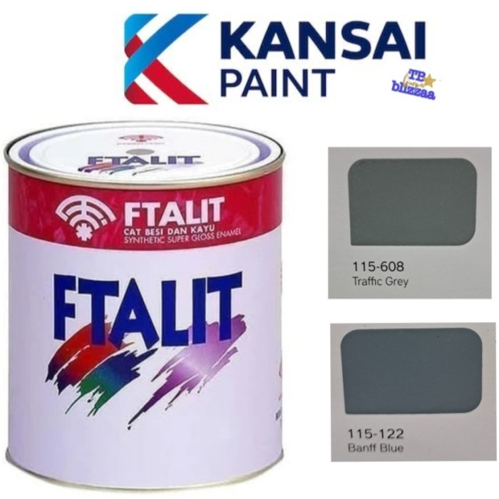 Ftalit Banff Blue 122 Ftalit Traffic Grey 607 Cat Kayu Besi Abuabu 1kg
