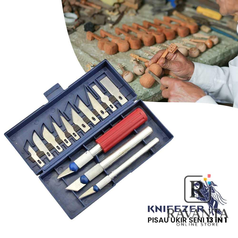 

Set Pisau Ukir Mini untuk Kerajinan – 13 in 1 dengan 3 Handle