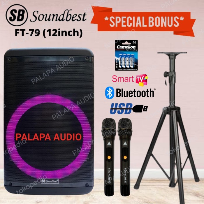 SPEAKER PORTABLE WIRELESS SOUNDBEST FT-79 / FT 79 / FT79 ( 12inch )