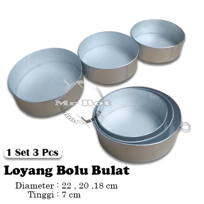 

1 Set 3 Ukuran Loyang Bolu Bulat Bahan Galvanis Berkualitas Mr.Satbot