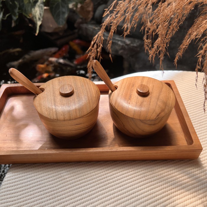 PROMO Wadah Bumbu Kayu Jati Peralatan Dapur
