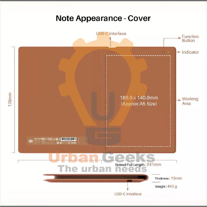 Huion Note X10 Drawing Tablet Recording Multifungsi Digital Smart