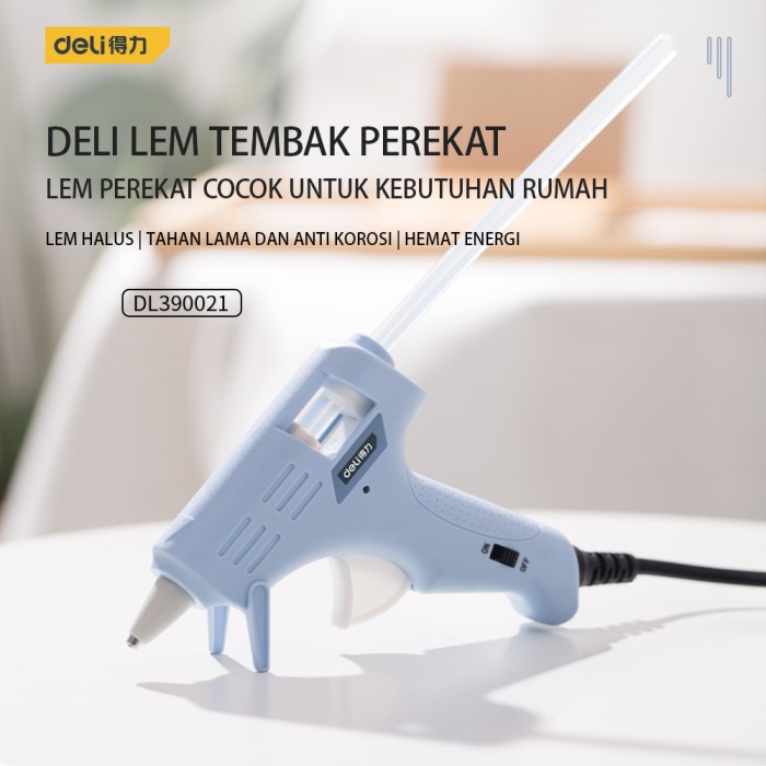 

Deli Hot Melt Glue Gun /Lem Tembak 20W Biru/Pink Gratis 10Lem DL39002X