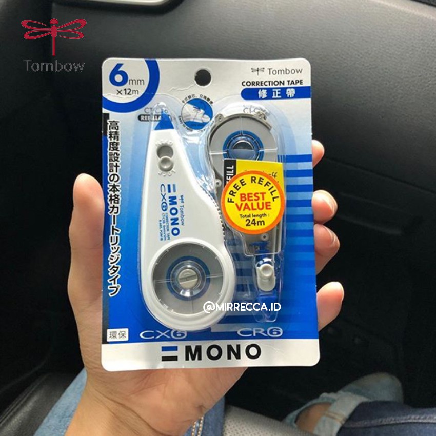 

Paket Bundling Tombow Mono Correction Tape + Free Refill Ct-Cx4 Ct-Cx5 Ct-Cx6 Tip-Ex Pita Roll