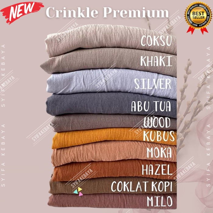 EKSLUSIF Kain Crinkle Airflow Premium / Kain Crincle Kringkel Airflow Meteran