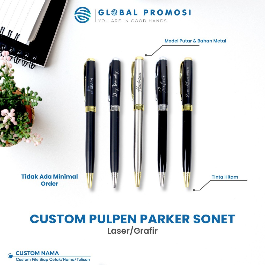 

Pulpen Custom Grafir Pulpen Metal Model Parker Sonet Souvenir/Promosi