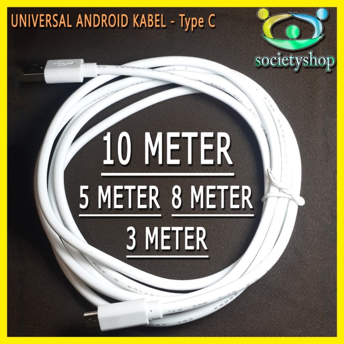 Galaksi_Bumiayu Kabel Hp Universal 3 5 8 10 Meter Charger Usb C Cable Cas Tipsi Type C