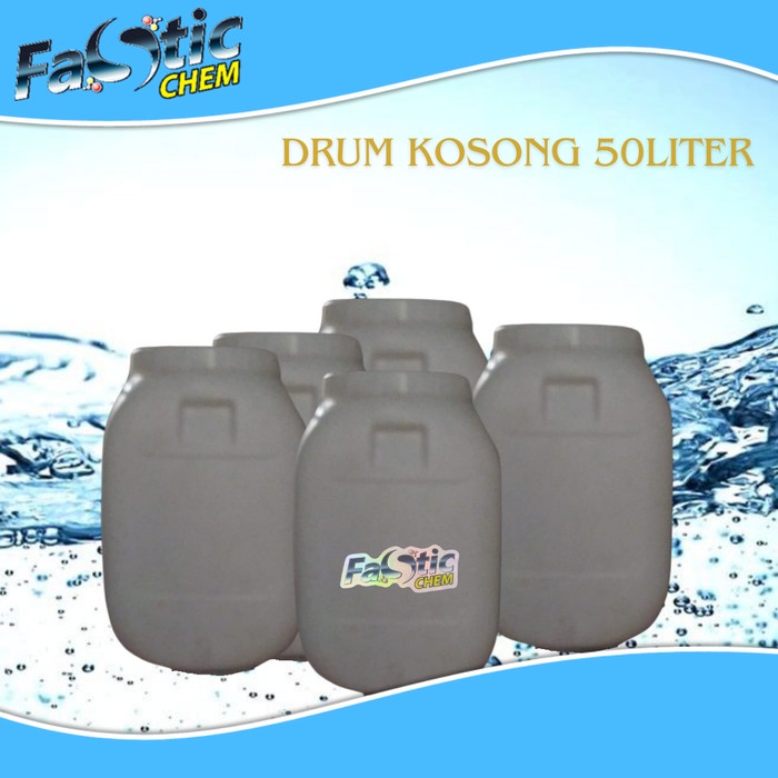 Terbaru- Drum / Tong / Plastik Putih Tutup Drat Kuat 50 L