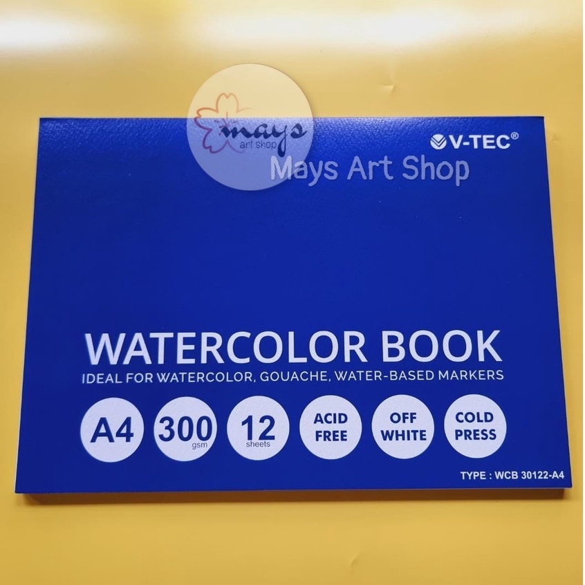

IK! Watercolor Book A4 V-Tec 300 gsm / Vtec Sketch Drawing Book Cat Air / Water colour Buku Gambar
