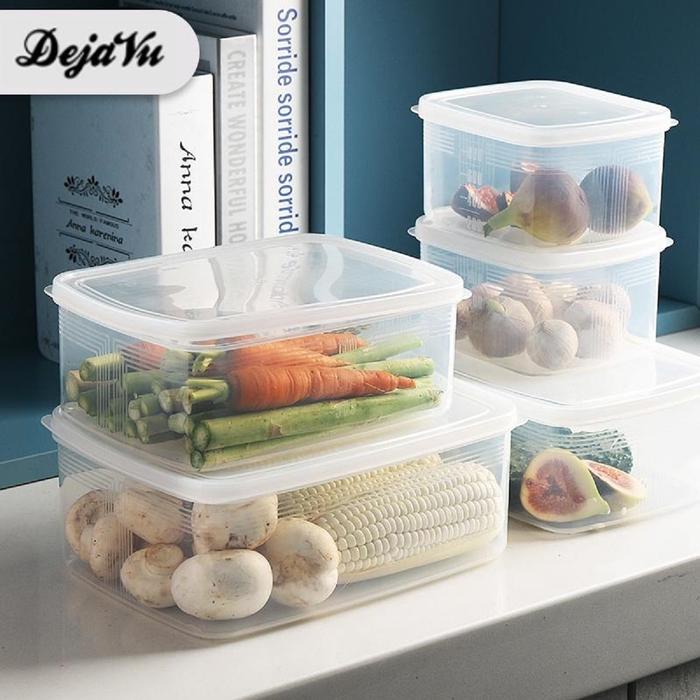 Dejavu Food Container Kulkas Toples Plaik Tempat Makanan Kotak Kecil orage Kontainer Box Toples