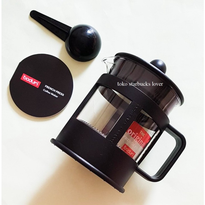 MacamKita- Starbucks Bodum French Press 4 Cup Black Coffee Maker