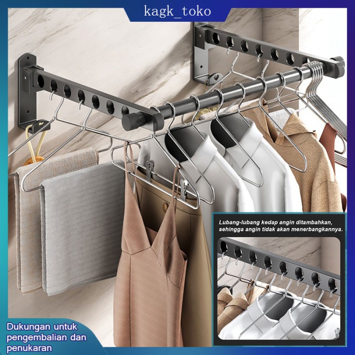 Jemuran Baju Dinding Aluminium Minimalis Jemuran Lipat Gantung Paduan