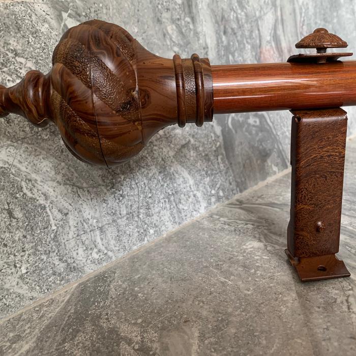 murah- Besi Gorden Motif Urat kayu Batang Hordeng Rollet Gordyn Full Set