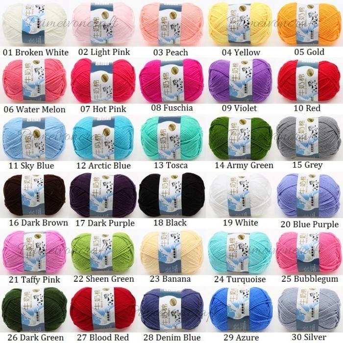 

Benang rajut katun impor big ply/milk cotton yarn MCP5