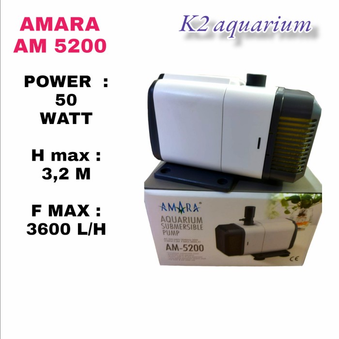 AMARA AM 5200 Pompa celup kolam mini aquarium filter ikan aerator