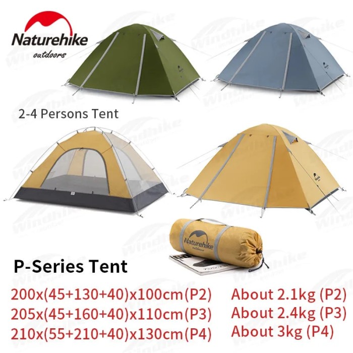 Naturehike New P Series Camping Tent 2 3 4 Persons Ultralight Tent