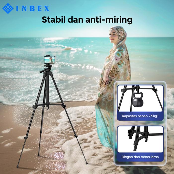 Inbex It130 Tripod 130Cm Profesional Tripod Handphone/Kamera/Dslr+Bluetooth Remote Cod Promo