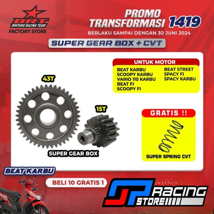 Super Gear Box BRT Beat Karbu/Vario 110/Scoopy/Beat Fi Esp/Beat Street