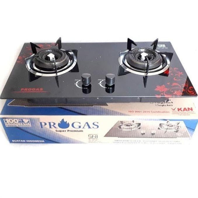 YukBuruanPromobanyak- KOMPOR GAS TANAM PROGAS PG-569 / PG569 KACA ( 2 TUNGKU )