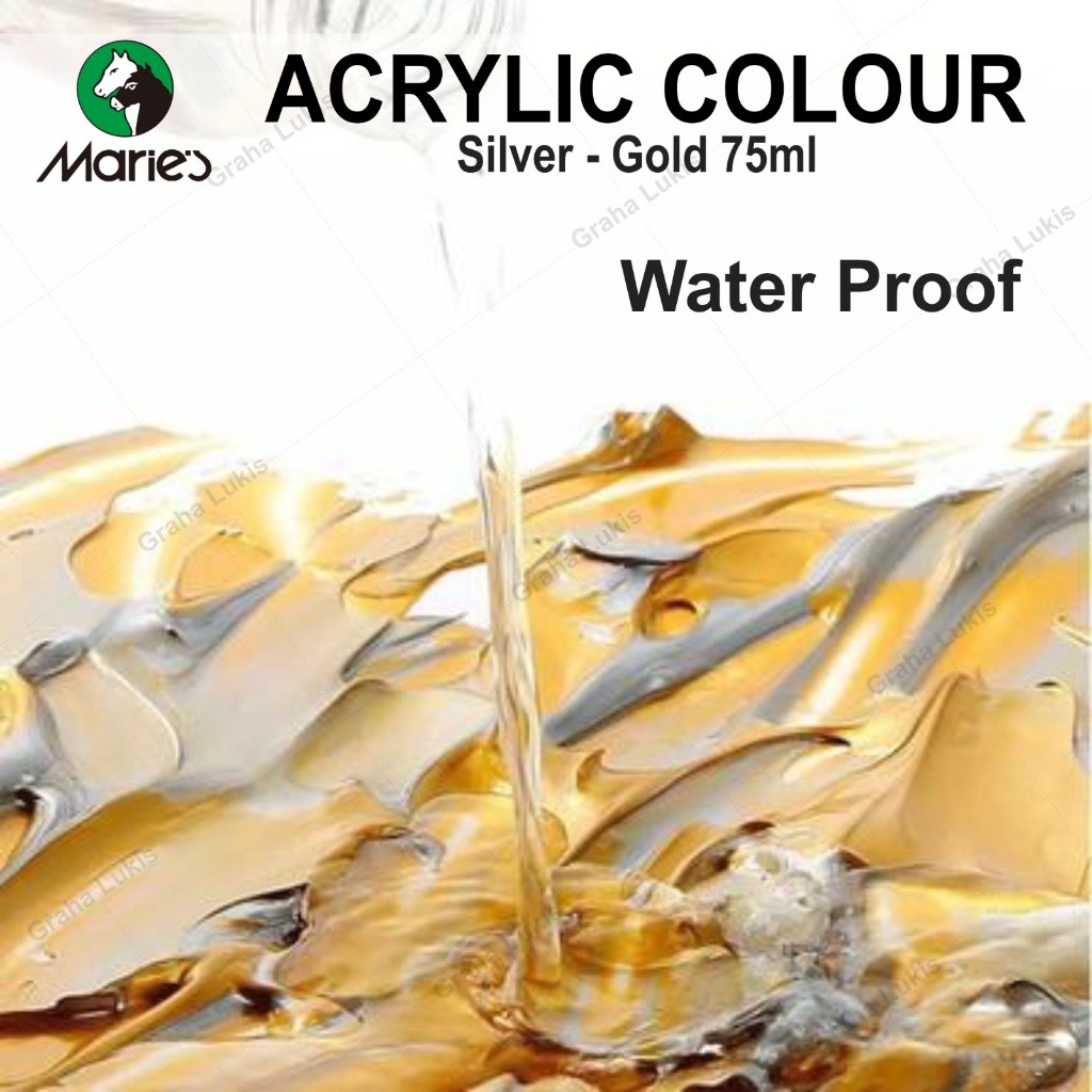 

IK! Maries Acrylic Colour 75ml Gold/Silver / Cat Akrilik Maries 75 ml Gold Silver