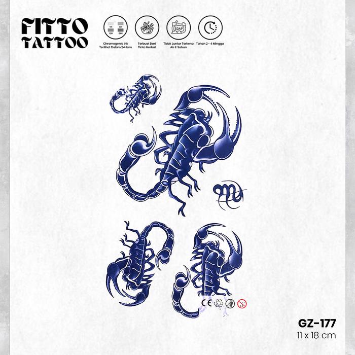 New tato temporer semi permanen tattoo fruit ink tatto hewan tatoo temporary kalajengking fittotatto