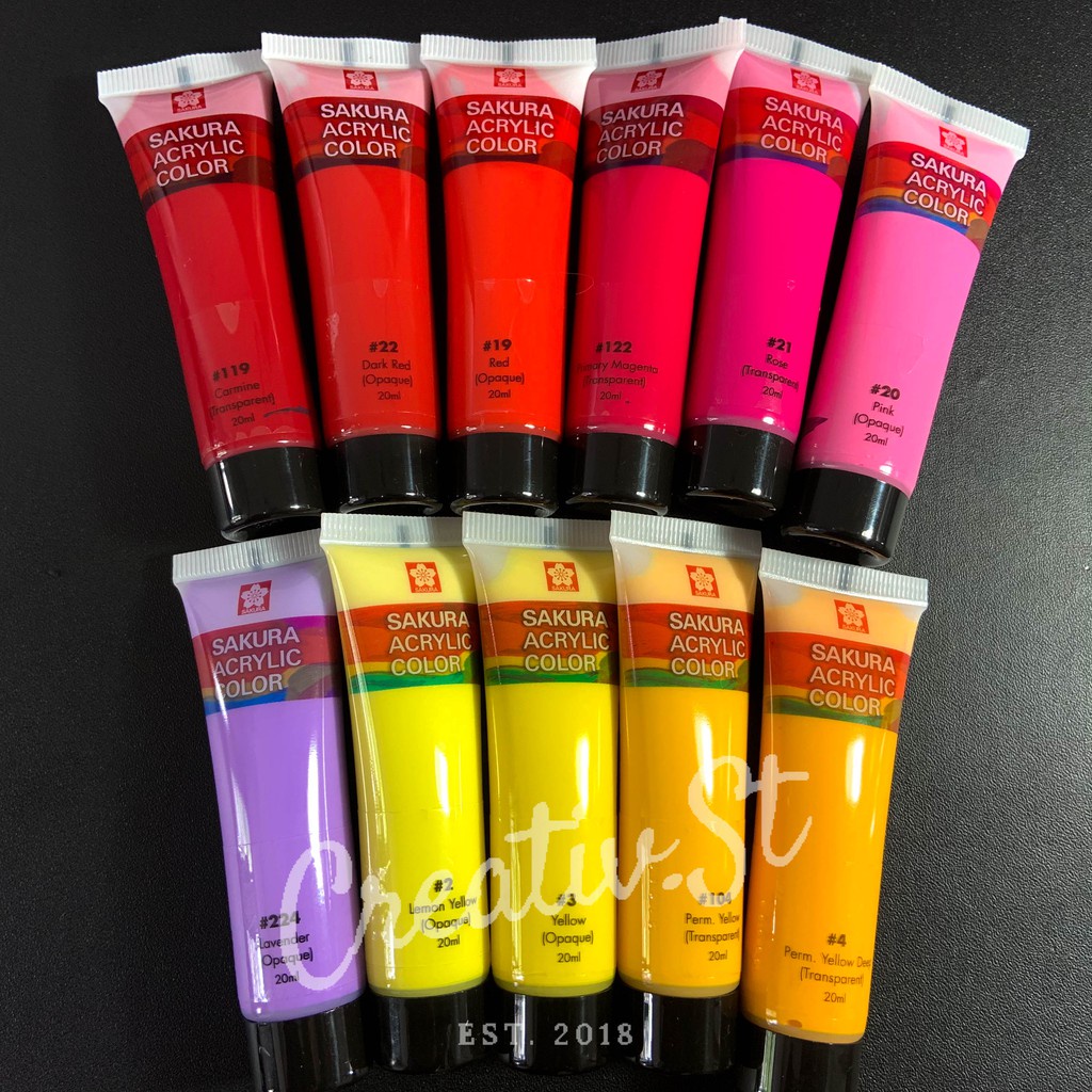 

IK! Sakura Acrylic 20 Ml Paint Acrylic Colour Part 2 Brown Black White Gold Cat Akrilik Lukis