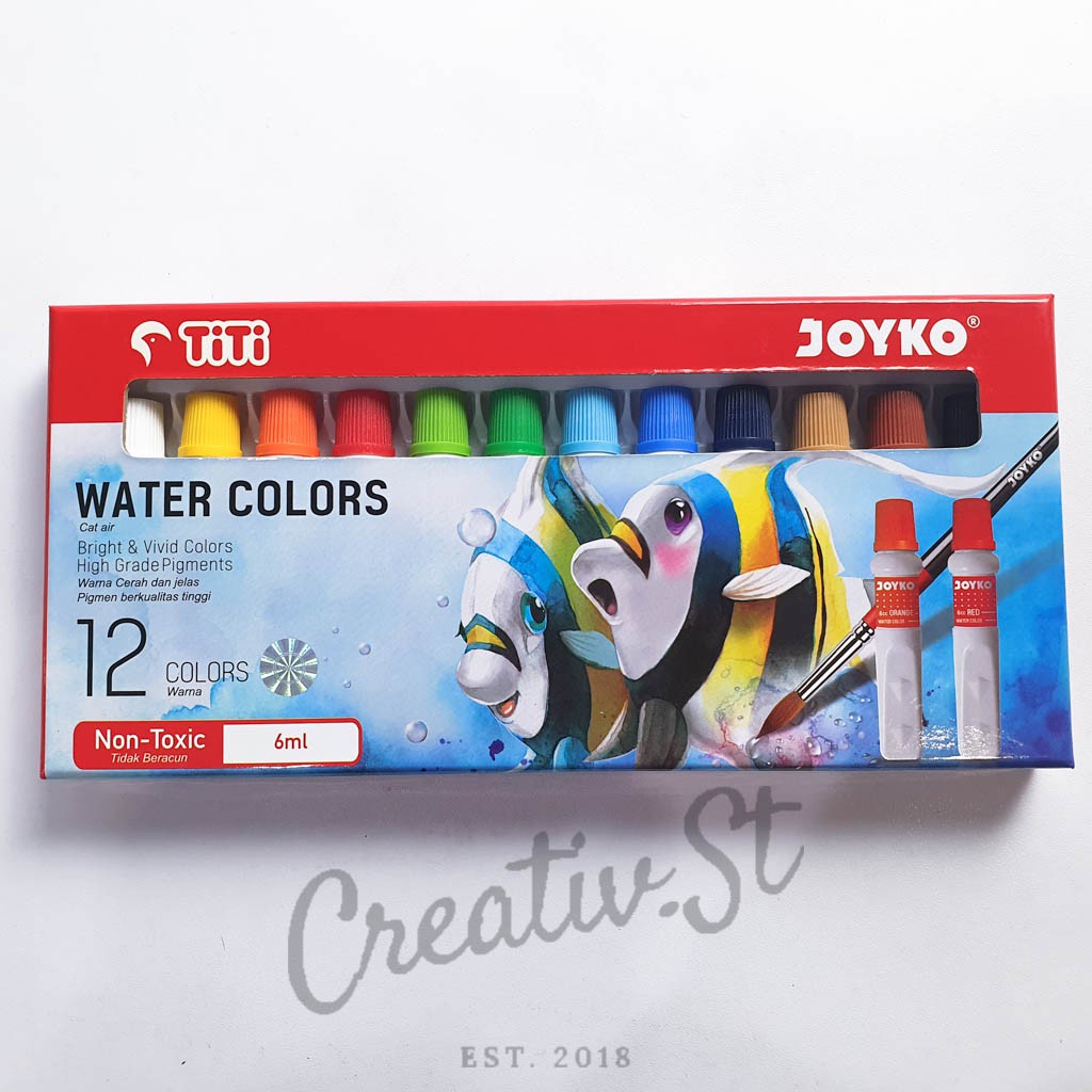 

IK! JOYKO Cat Air Watercolor 12 Warna 6 Ml Set Paint Lukis Water Color