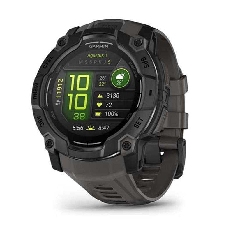 JAM TANGAN GARMIN SMARTWATCH PRIA INSTINCT 3 AMOLED CHARCOAL 5 CM INSTINCT3 JAM TANGAN DIGITAL PRIA