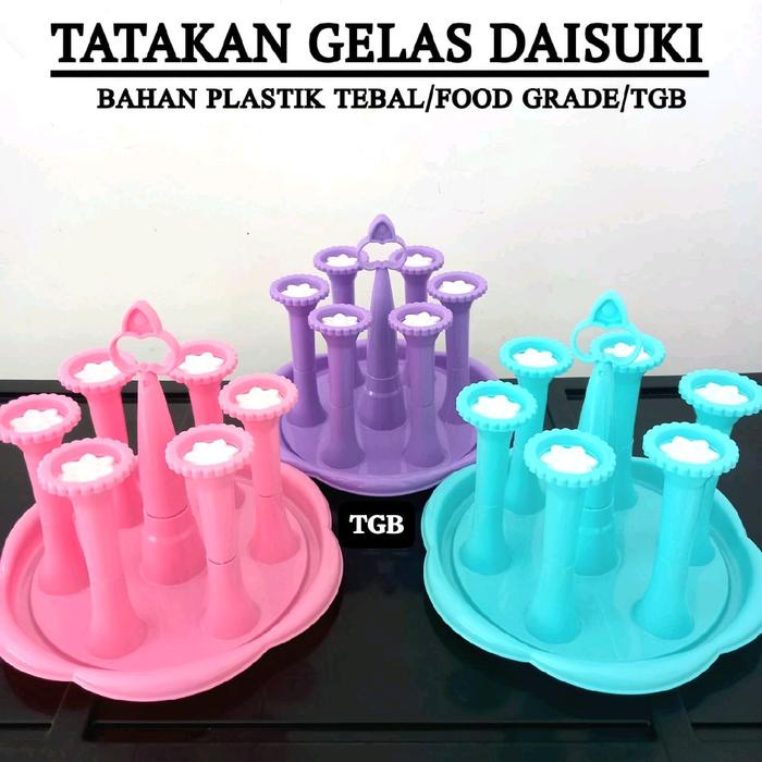 silahkan- Stand gelas - Tatakan gelas berdiri daisuki - stand glass Plastik Biru tempat