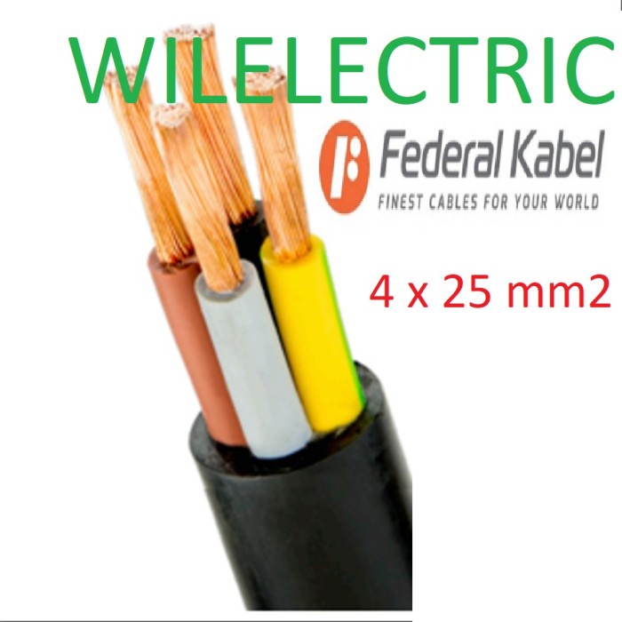 Kabel Listrik Serabut Nyyhy 4 X 25 Mm / 4X25 Mm Federal Kabel Eceran