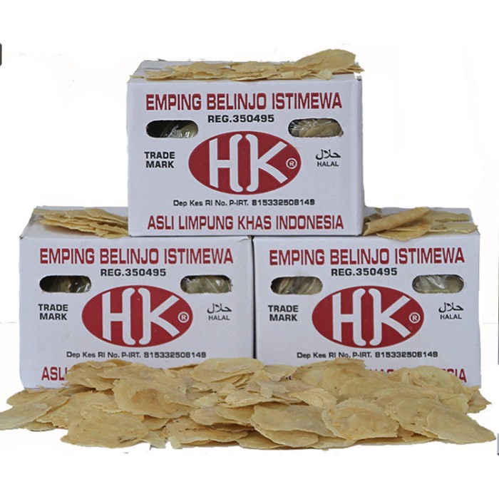 

Emping Melinjo Mentah Merk HK Asli Limpung Kering Tipis