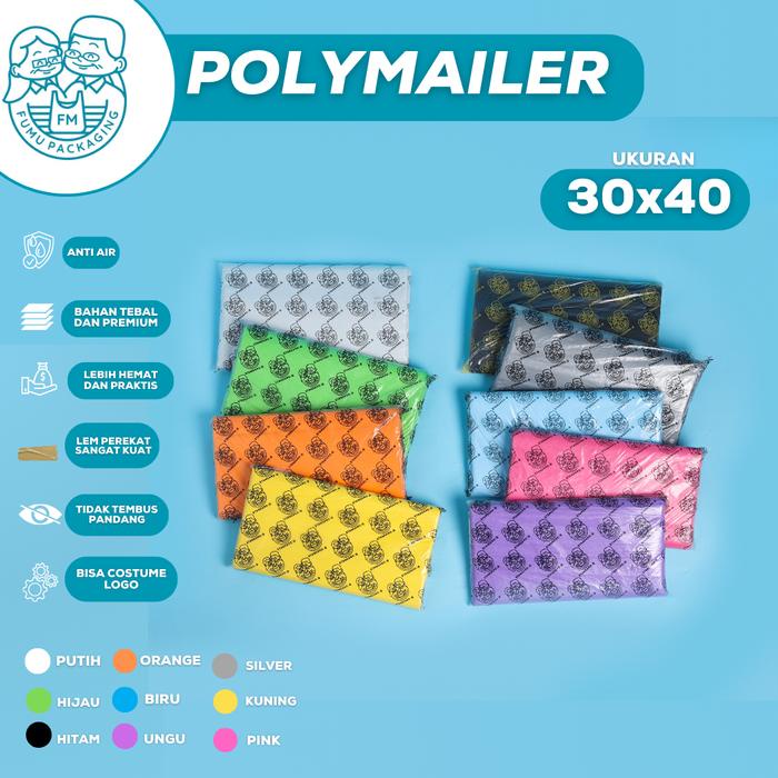 

New Fumu Polymailer Plastik Packing Baju Olshop 30X40CM Isi 100Pcs Lem Perekat Termurah Grosir