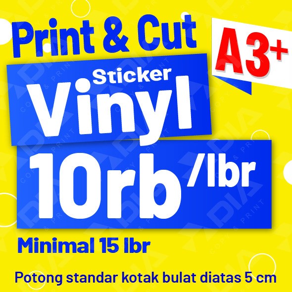 

New Cetak stiker vinyl print & cut- ukuran A3+ - Termurah