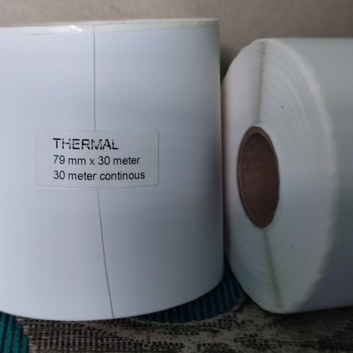 

New LABEL STIKER BARCODE THERMAL 80MM x 30M KERTAS LABEL ETIKET CONTINUOUS