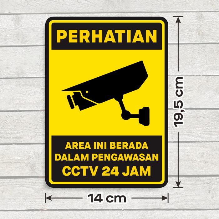 

New Sticker Vinyl Stiker Area berada dalam pengawasan CCTV 14 x 19,5 cm