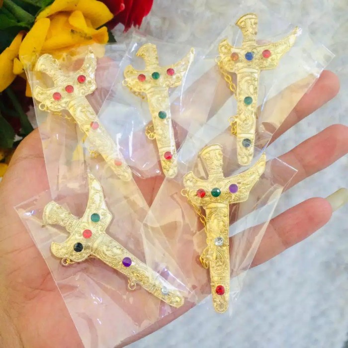 Terbaru Pin Bros Anak Pria Keris Alpaka Gold Bali Best Seller