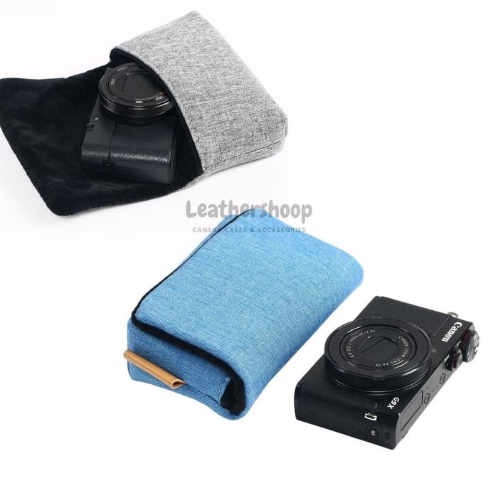 Pouch Linen Sarung Kamera Digital Pocket Rx100Ii Rx100Iii Zv-1F Zv-1M2 Hx99 Wx500 Sx740 Sx740Hs