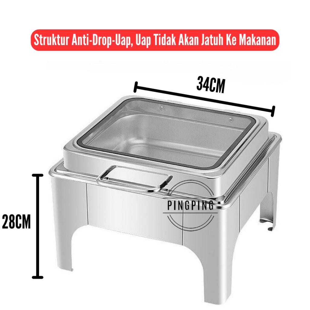 ID ROLLTOP SEGI KECIL / CHAFING DISH KECIL 1 BAR CATERING STAINLESS STEEL 6L