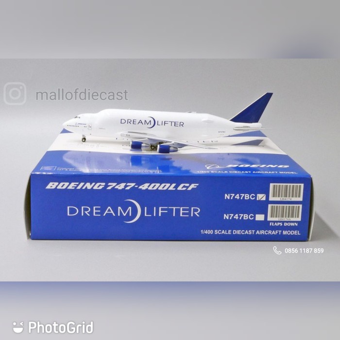 TERLARIS Boeing 747-400LCF Dreamlifter N747BC JC Wings 1:400