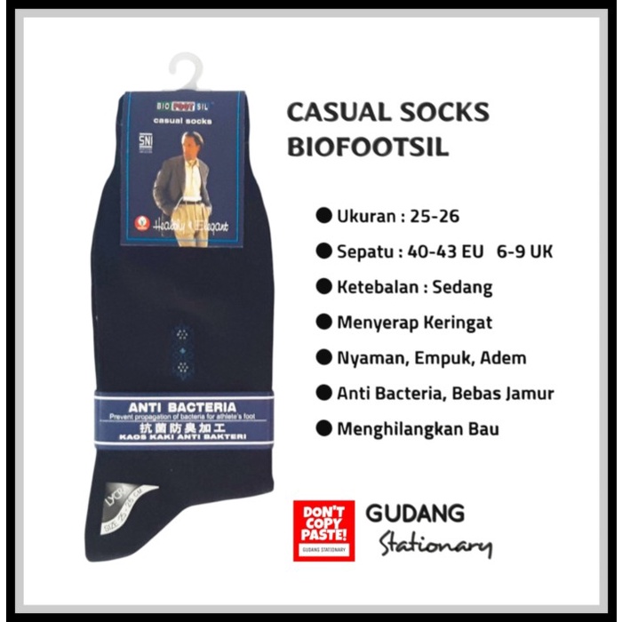 Kaos Kaki Kantor Pria BIOFOOTSIL