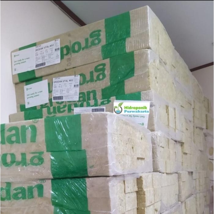 Rockwool Media Tanam Hidroponik Grodan Vital 1 Bal Ball Bale Isi 12 Slab