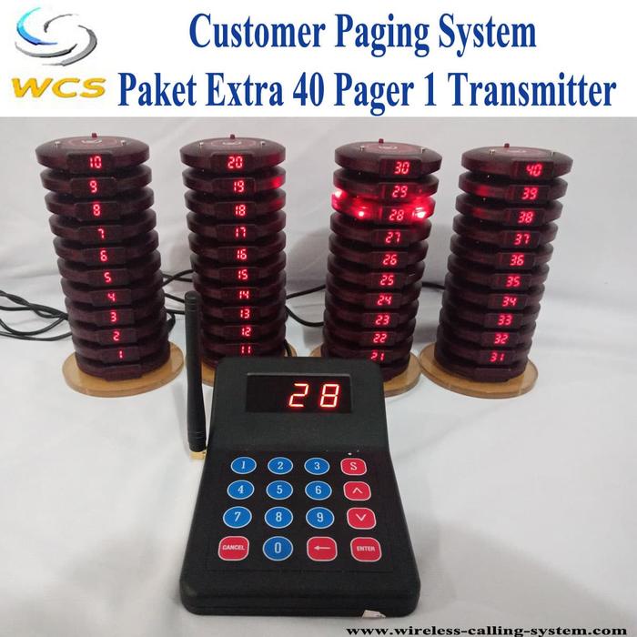 

CUSTOMER PAGING SYSTEM PAKET 1 TRANSMITTER 40 PAGER