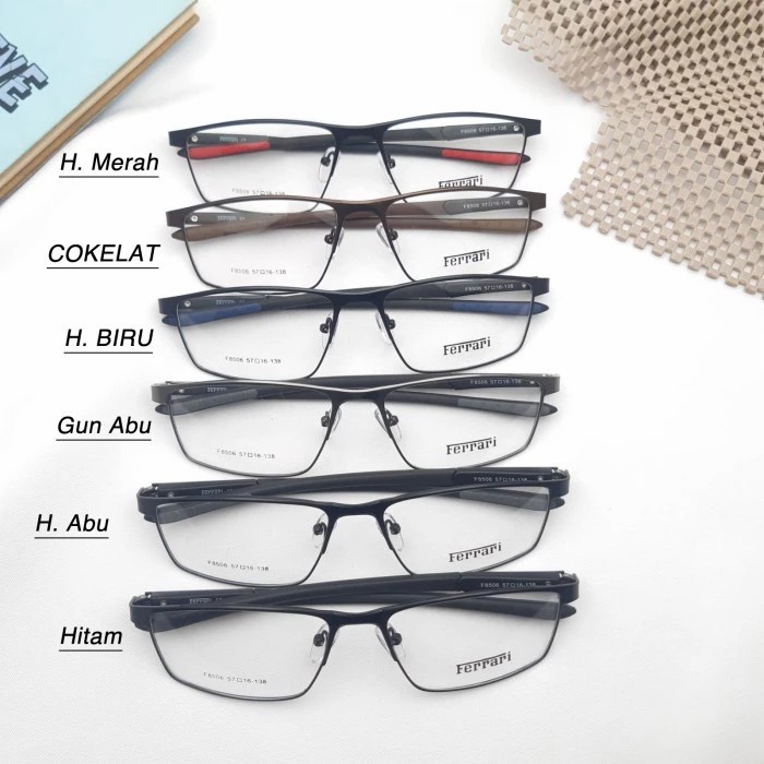 FRAME KACAMATA F8506 PRIA SPORTY MINUS BACA SIZE 57-16-138