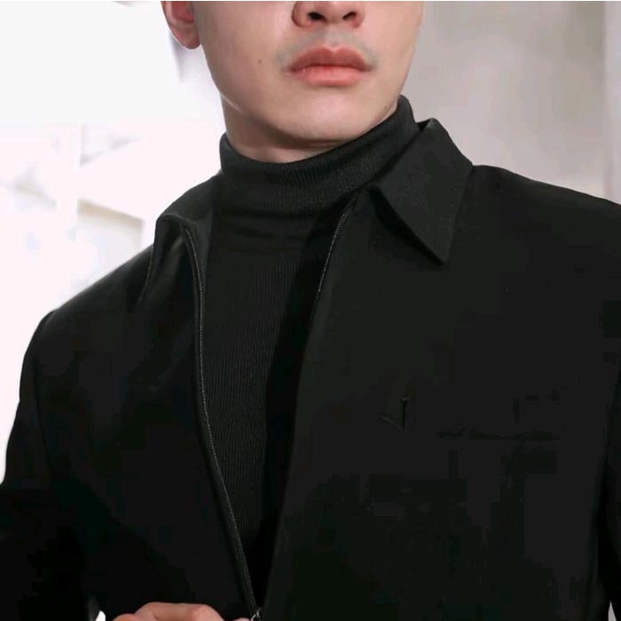 Ready Killong _Jaket Hitam Pria/Jaket Semi Jas Slimfit-Jas Santri Pria Dewasa-Jasket Casual Cowok