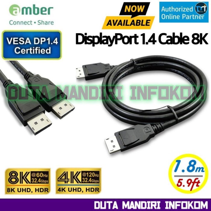 Ready amber DPC 418 - Cable Display Port 1.4 Support 8K 60Hz DisplayPort