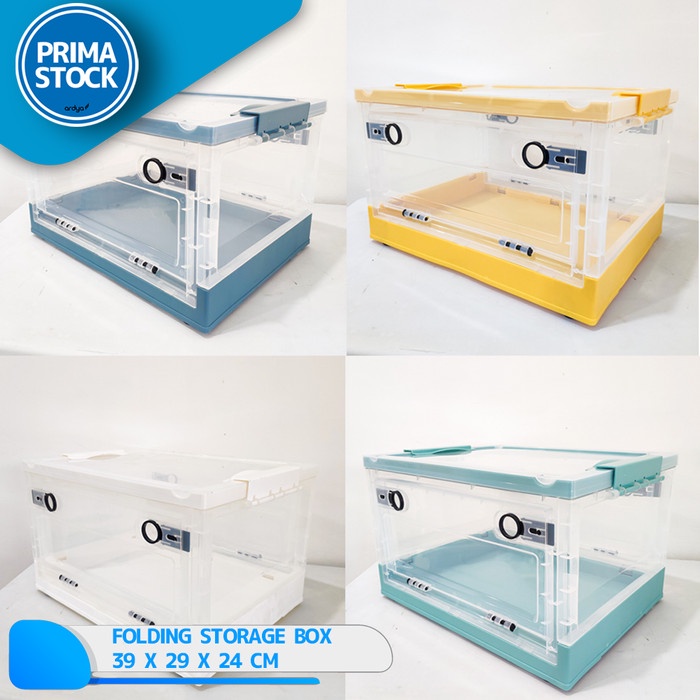 FOLDING STORAGE BOX LIPAT CONTAINER KOTAK TEMPAT BAJU TRANSPARAN