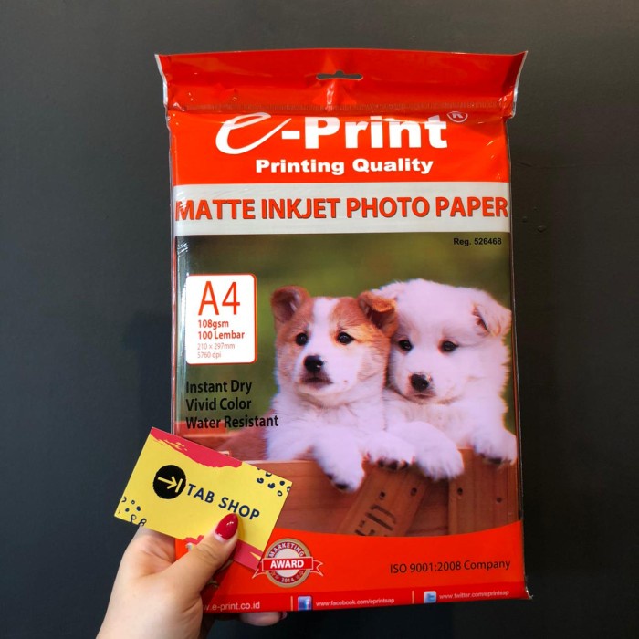 

New EPRINT MATTE INKJET PHOTO PAPER 108 GSM KERTAS FOTO