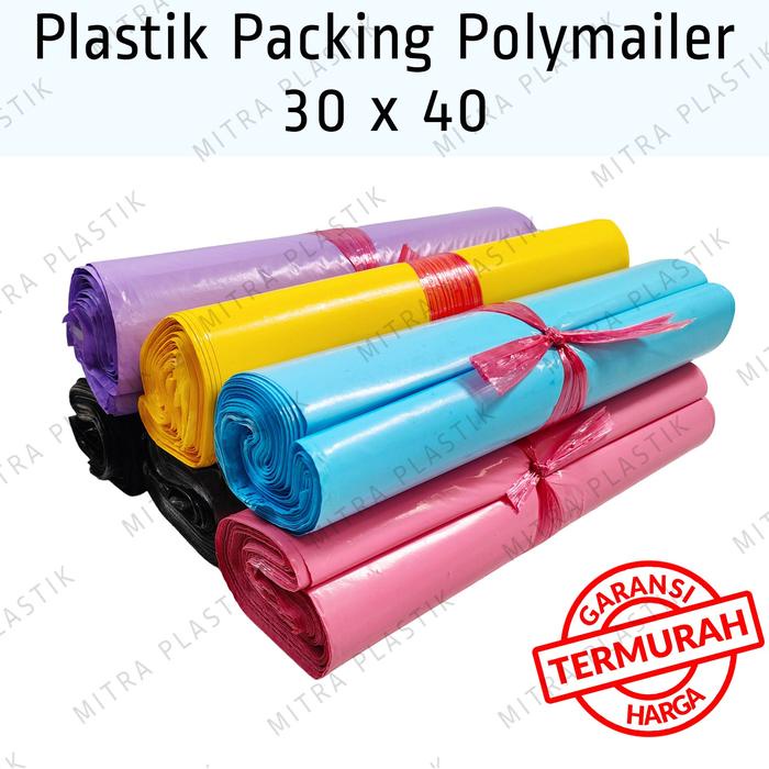 

New Plastik Polymailer 30x40 cm isi 100 pcs Hitam Silver Packing Online Shop Kantong Lem Seal Amplop